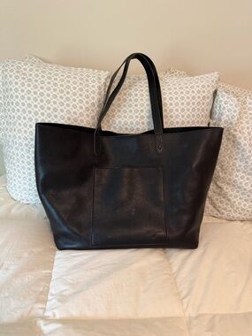 Molly G Wanderlust Classic Black Leather Tote Bag - Spacious Everyday Carry